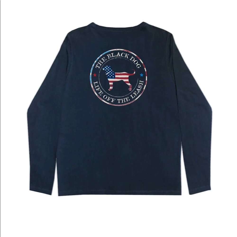 The Black Dog Navy Blue Tee, Medium
